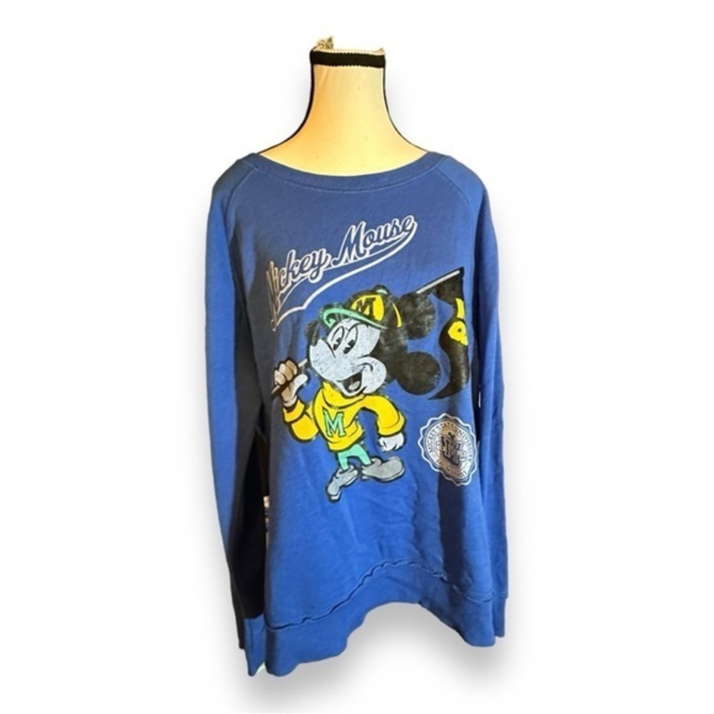 Women’s XXL Authentic Disney Parks Blue Mickey Mouse University Sweatshirt 18 20